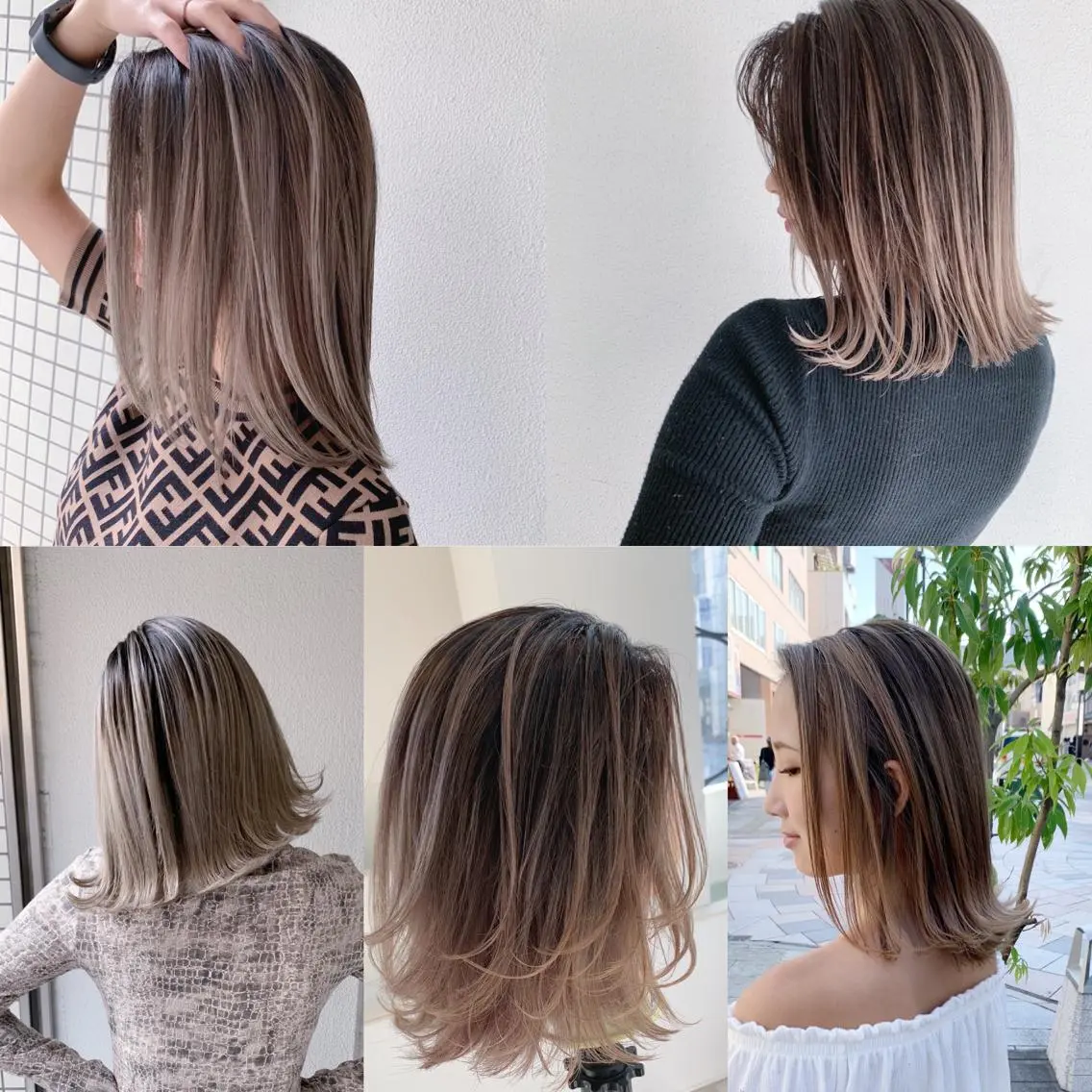 ミディアム レイヤーカット ヘアカラー ブリーチ.バレイヤー ジュ.REAL心斎橋のヘアスタイル