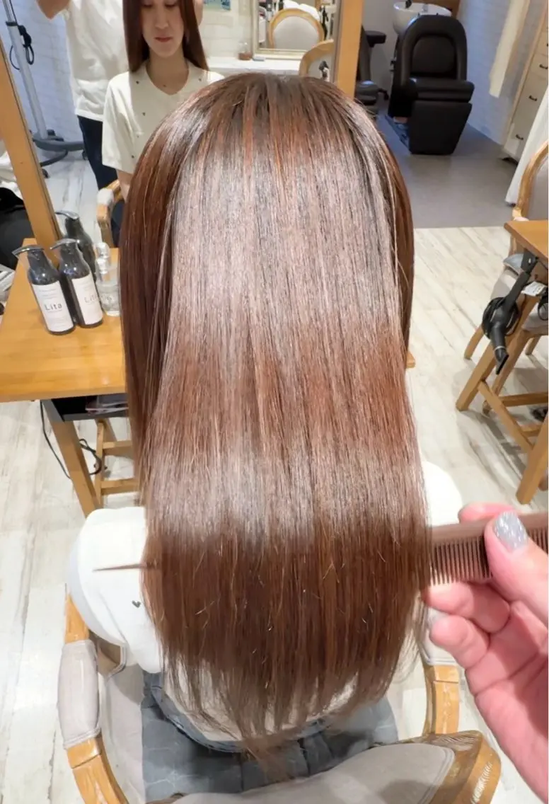 カラー ベージュカラー ピンクカラー ピンクベージュ abilita HARUKAのヘアスタイル