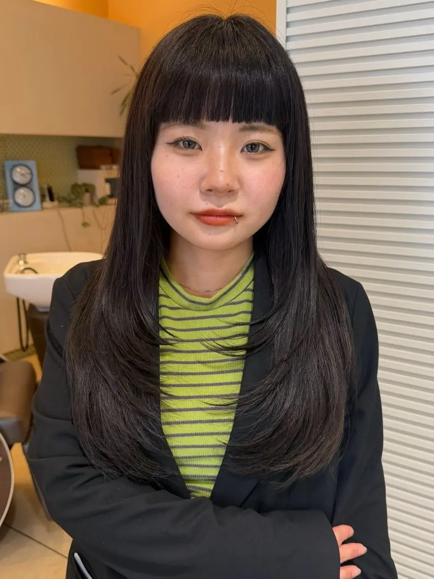 ロング カラー カット ヘアカラー トリートメント 透明感/レイヤー/ 縮毛矯正/ほのか🍪のヘアスタイル