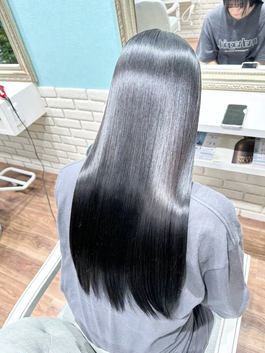 ロング カラー ブリーチ 髪質改善 縮毛矯正 縮毛矯正 Rely リリーのヘアスタイル