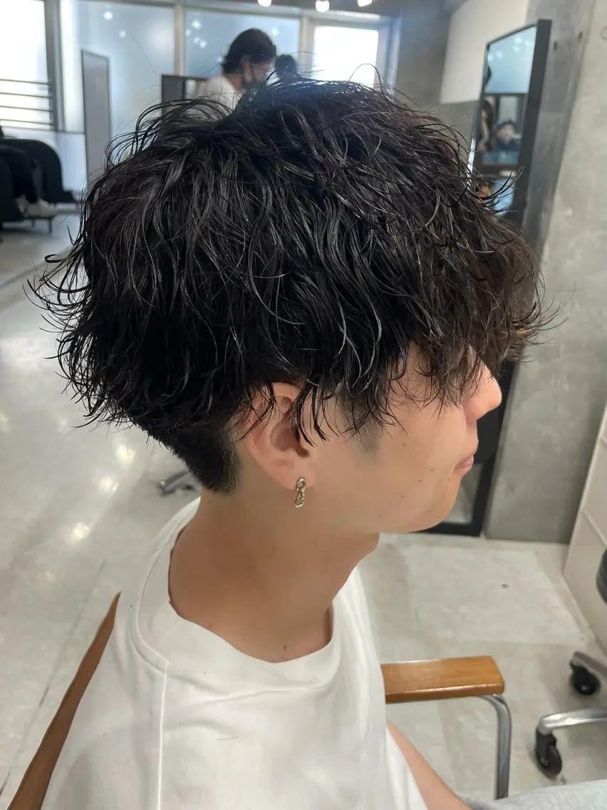 パーマ メンズ カット パーマ トリートメント ヘアセット メンズモテパーマ💙 fuwaのヘアスタイル