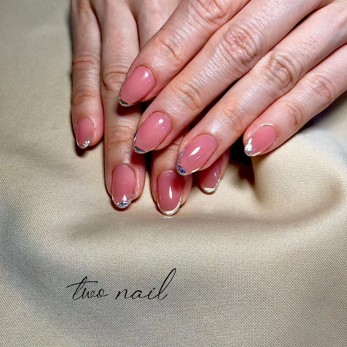 ネイル アートネイル フットネイル ハート ニュアンスネイル ホワイト two nailのネイルデザイン