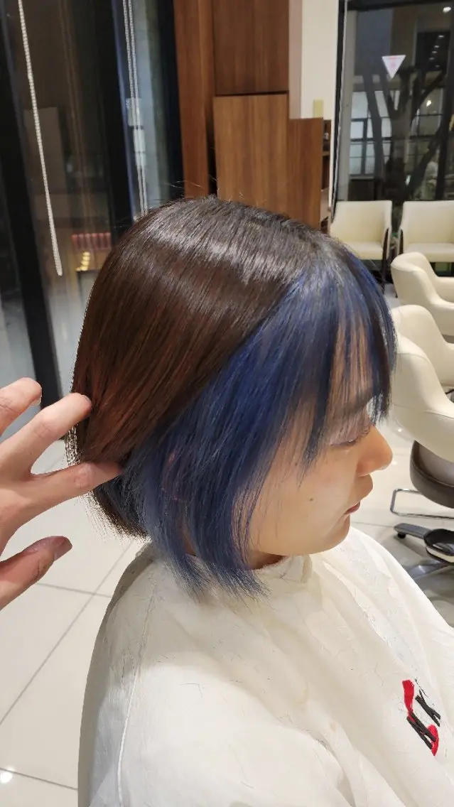 ショート カラー ブルーカラー メンズパーマ 渡辺将功のヘアスタイル