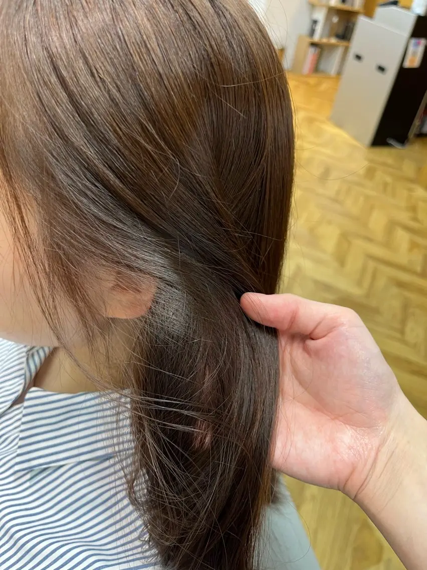 カラー ひなこ♡縮毛矯正/ 艶カラー🤍透明感のヘアスタイル