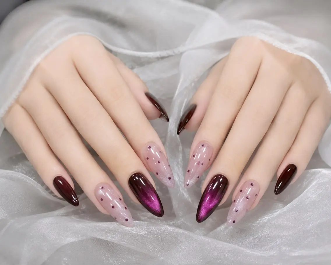 ネイル ドット ジェルネイル マグネットネイル パープル Michan Nailのその他イメージ