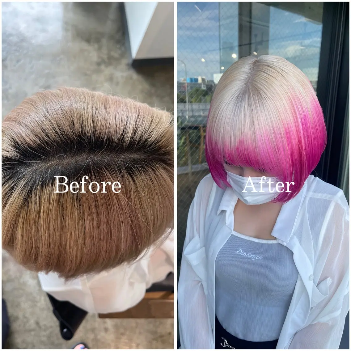 ショート カラー ブリーチ デザインカラー ハイトーンカラー ムラ修正/ ハイトーン💖Riaのヘアスタイル