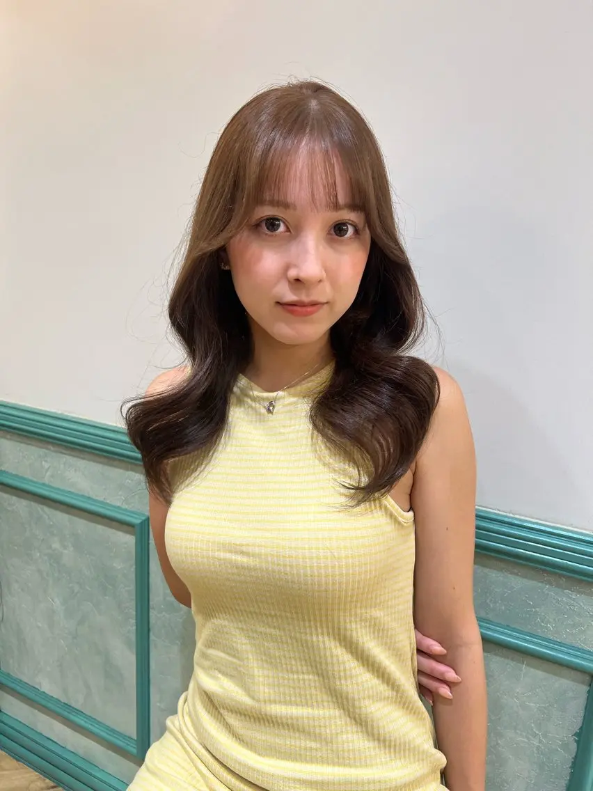 セミロング 韓国風ヘア レイヤーカット カット トリートメント 韓国レイヤーカット/ 縮毛矯正/羽田航のヘアスタイル
