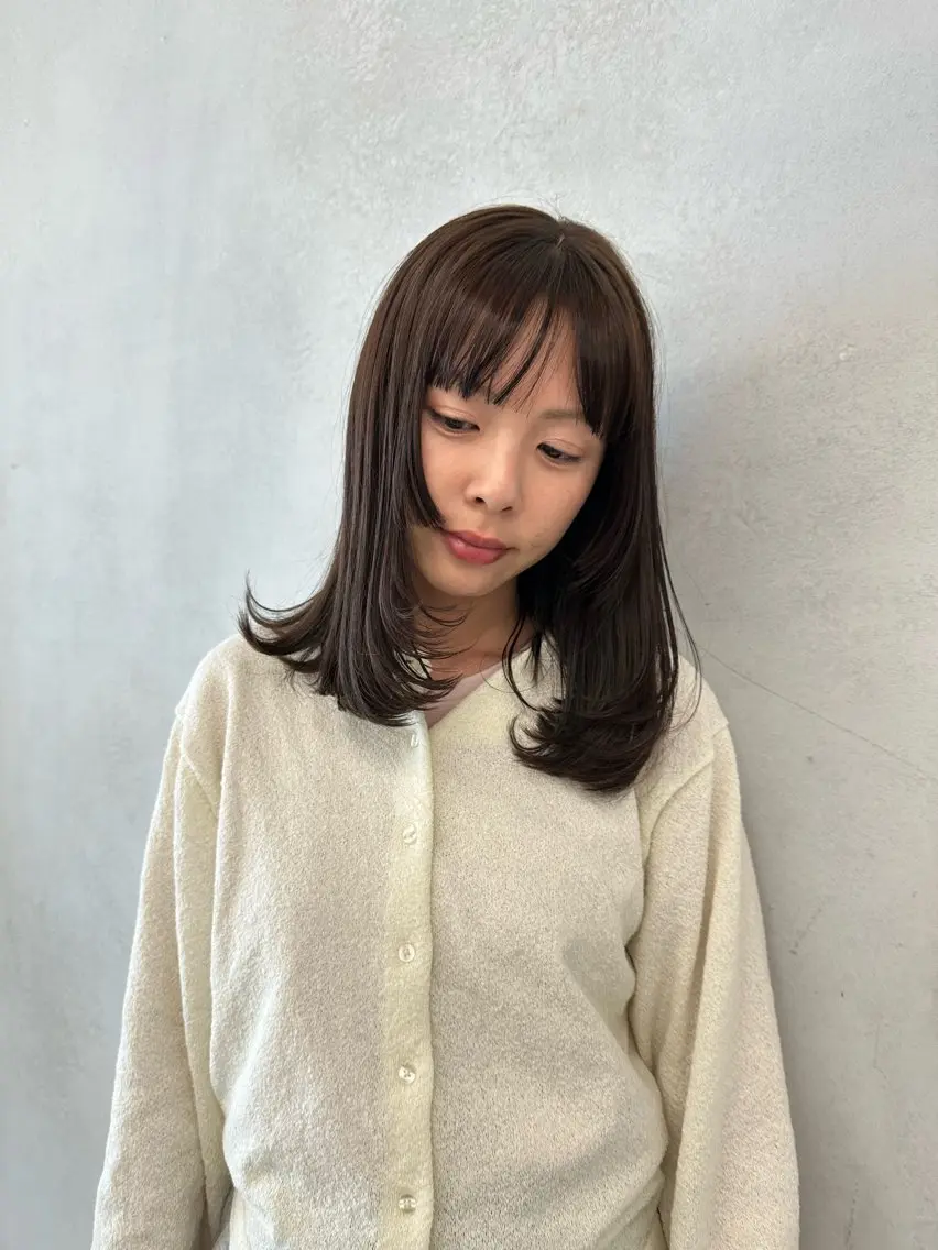 セミロング カラー キッズ カット ヘアカラー トリートメント オトナヘア🌸 harukaのヘアスタイル