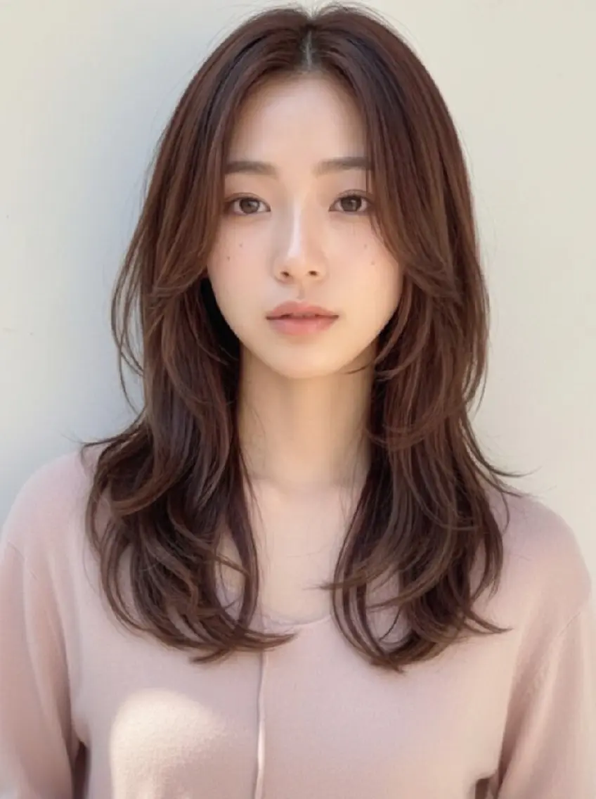 ロング レイヤーカット 齋藤大貴のヘアスタイル