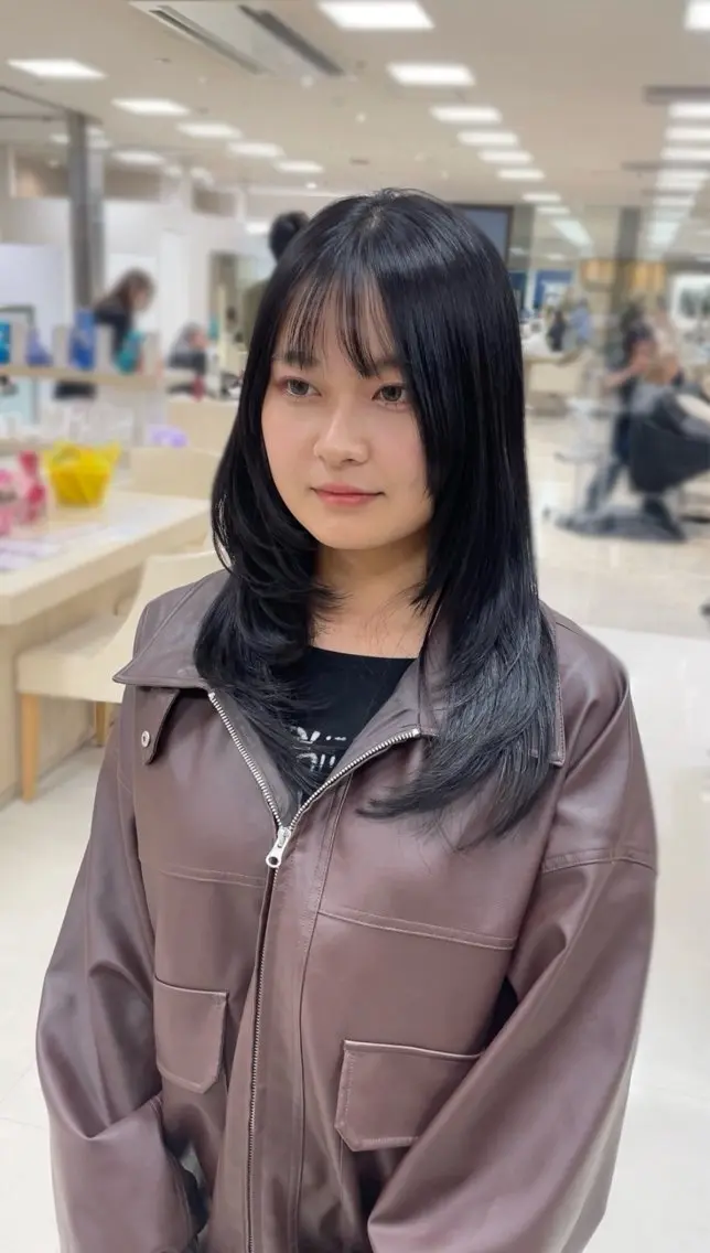 ロング シャドウパーマ／骨格 矯正カット　トモキのヘアスタイル