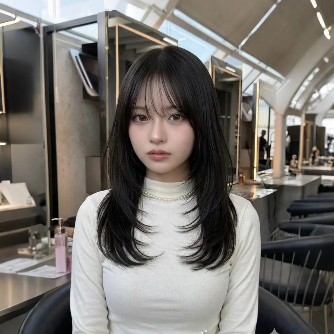 セミロング カラー カット ヘアカラー トリートメント RYU/レイヤー /透明感艶カラーのヘアスタイル