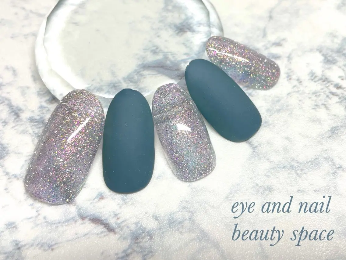 ネイル ラメ(グリッター) マットネイル ハンドネイル Nail❁Eye SERIのネイルデザイン