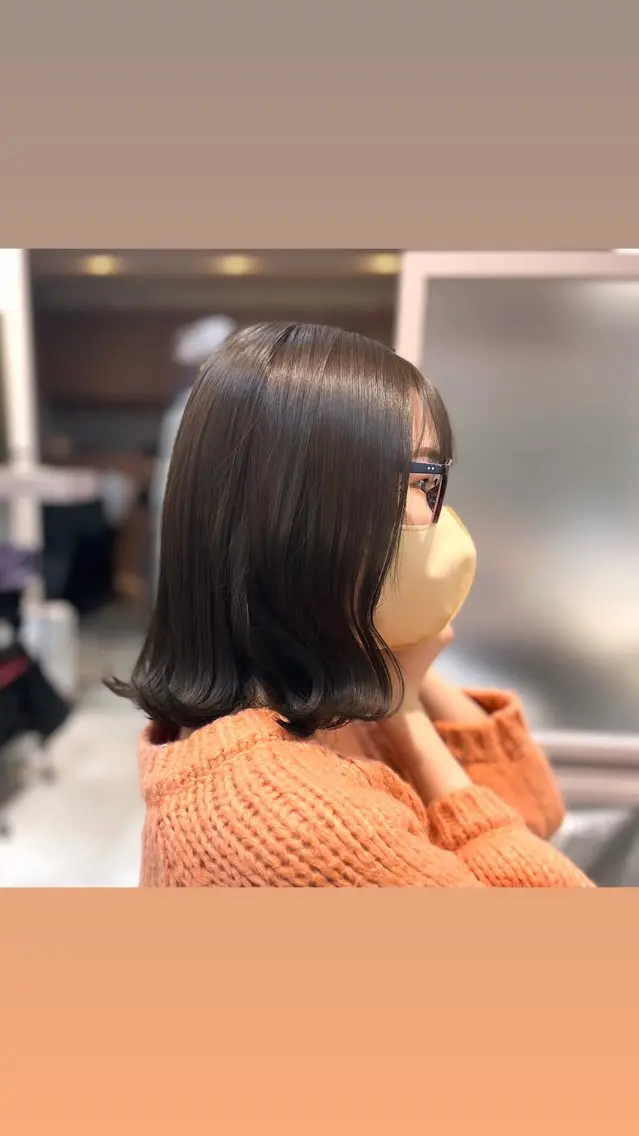 ミディアム カラー ヘアアレンジ カット ヘアカラー トリートメント ヘッドスパ ヘアセット 完全💗マンツーマン marinのヘアスタイル