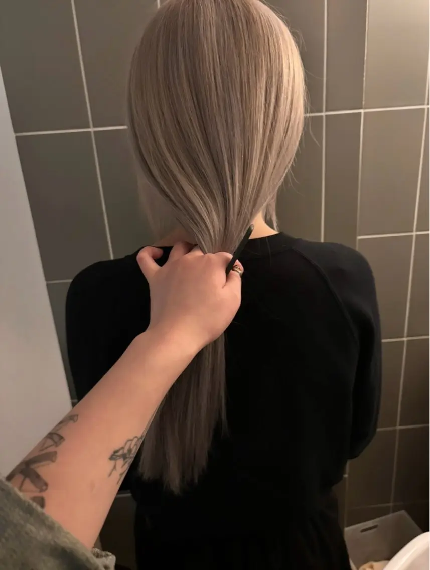 ブリーチなしの透明感カラー🩵の写真