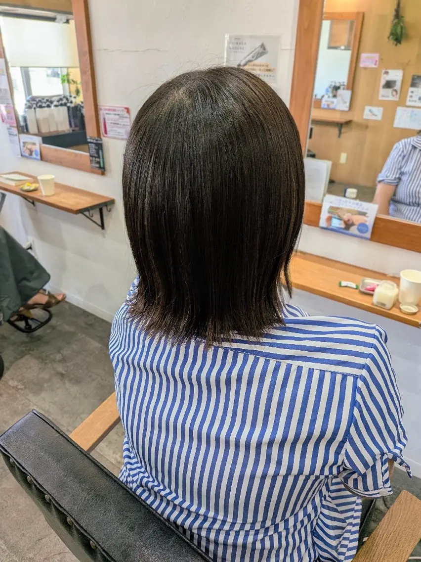 ミディアム ボブ 外ハネヘア ママ美容師👶 髪質改善✨️木村倫子のヘアスタイル