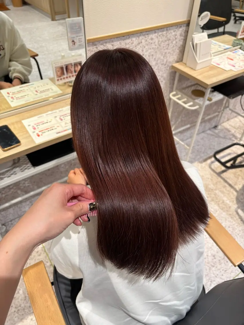 ミディアム カラー ミディアムパーマ ダブルカラー イヤリングカラー ハイライトカラー ハイトーンカラー カット ヘアカラー 暖色カラー/ パリジェンヌ💟みくのヘアスタイル