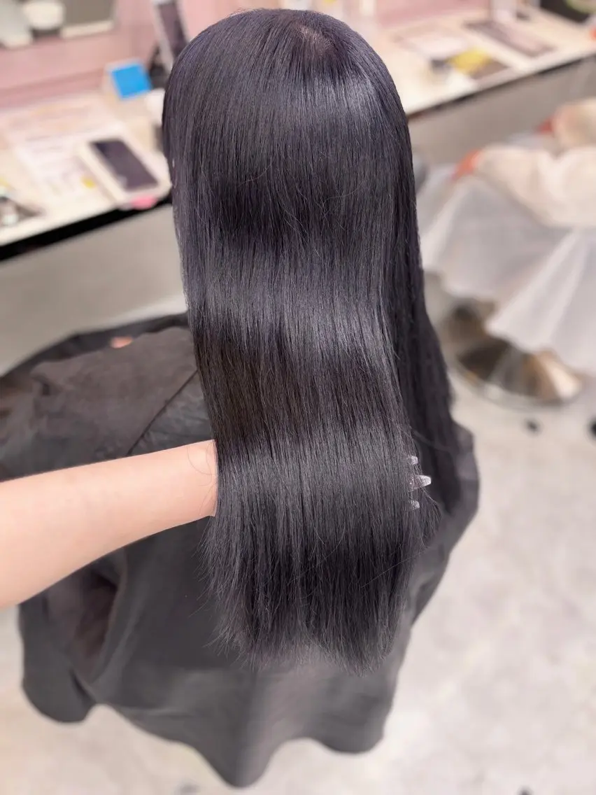 ロング カラー トリートメント カット ヘアカラー 縮毛矯正 💙ハイトーン韓国風 色白ヘア💙manaのヘアスタイル