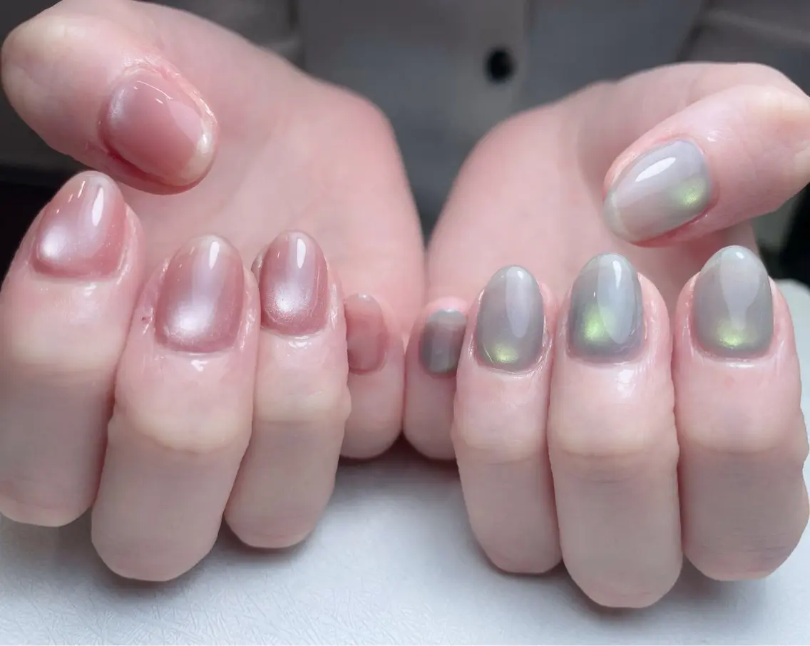 ネイル 長さ出し フットネイル フレンチネイル ジェルネイル ガラスフレンチ MEO NAIL 中野 研修ネイリストのネイルデザイン