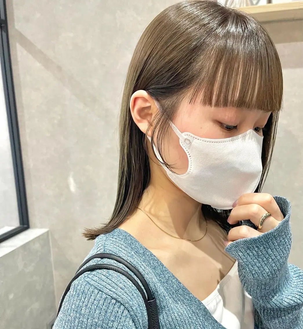 ミディアム カラー カット ヘアカラー トリートメント 一ノ瀬 暁のヘアスタイル