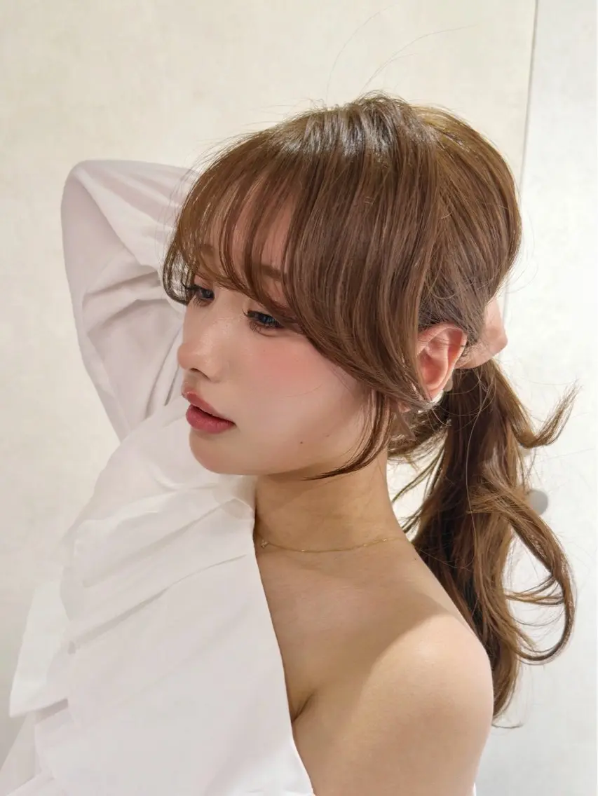 ロング 韓国風ヘア レイヤーカット 似合わせカット レイヤー/ハイトーン 🍎森貝洋亮🍎のヘアスタイル