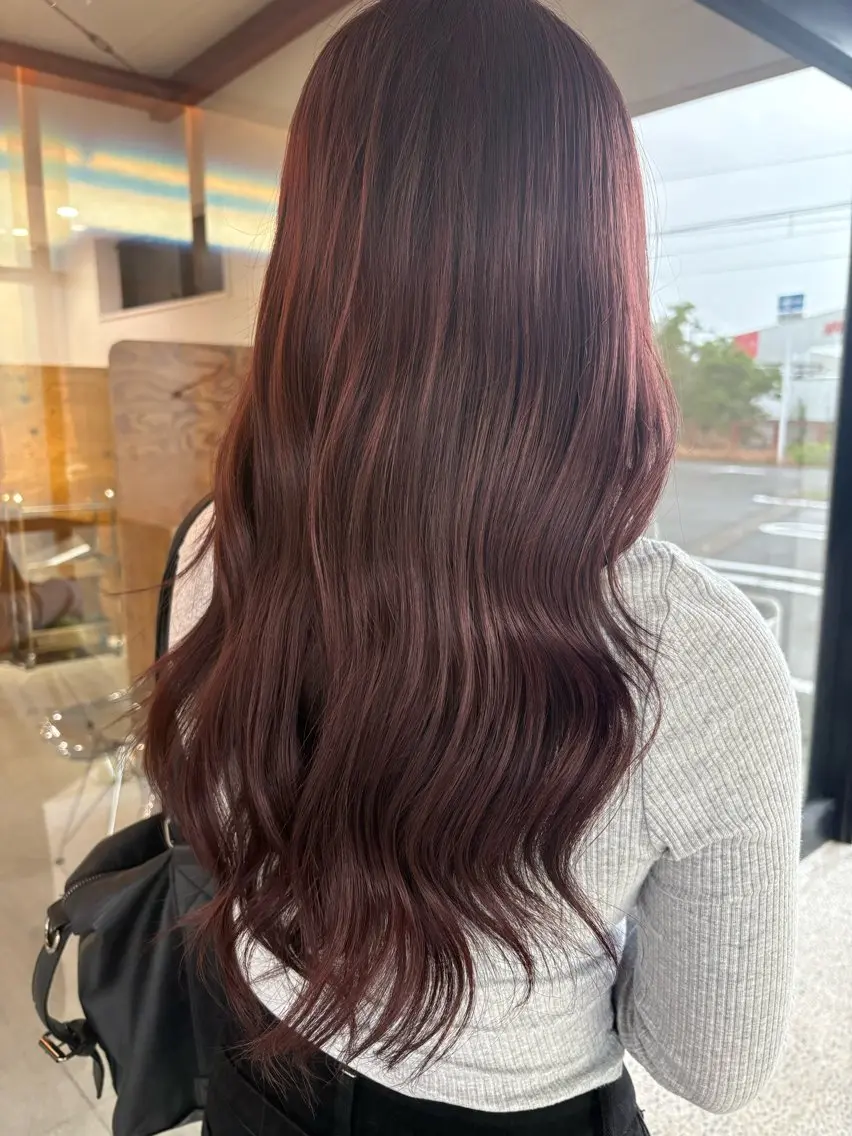 ロング ピンクブラウン 卒業式のヘアスタイル 丹羽 来夢のヘアスタイル