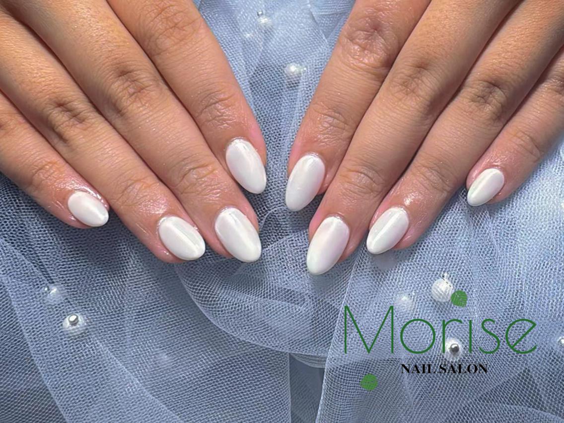 ネイル チークネイル 長さ出し フラッシュネイル フレンチネイル ガラスフレンチ ハンドネイル ハンドケア Morise Nail 原宿店のネイルデザイン