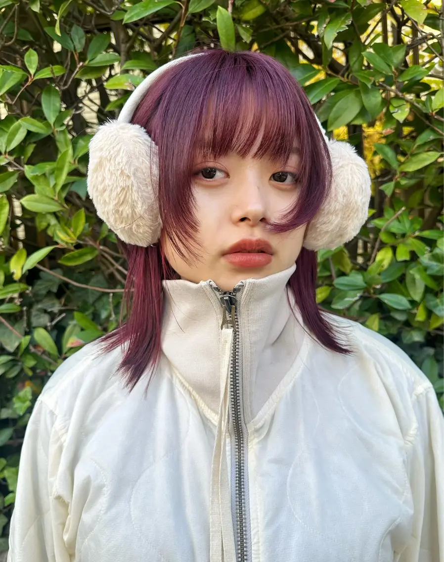 ミディアム カラー ボルドーカラー ❤️アヤカ レイヤーカット❤️のヘアスタイル