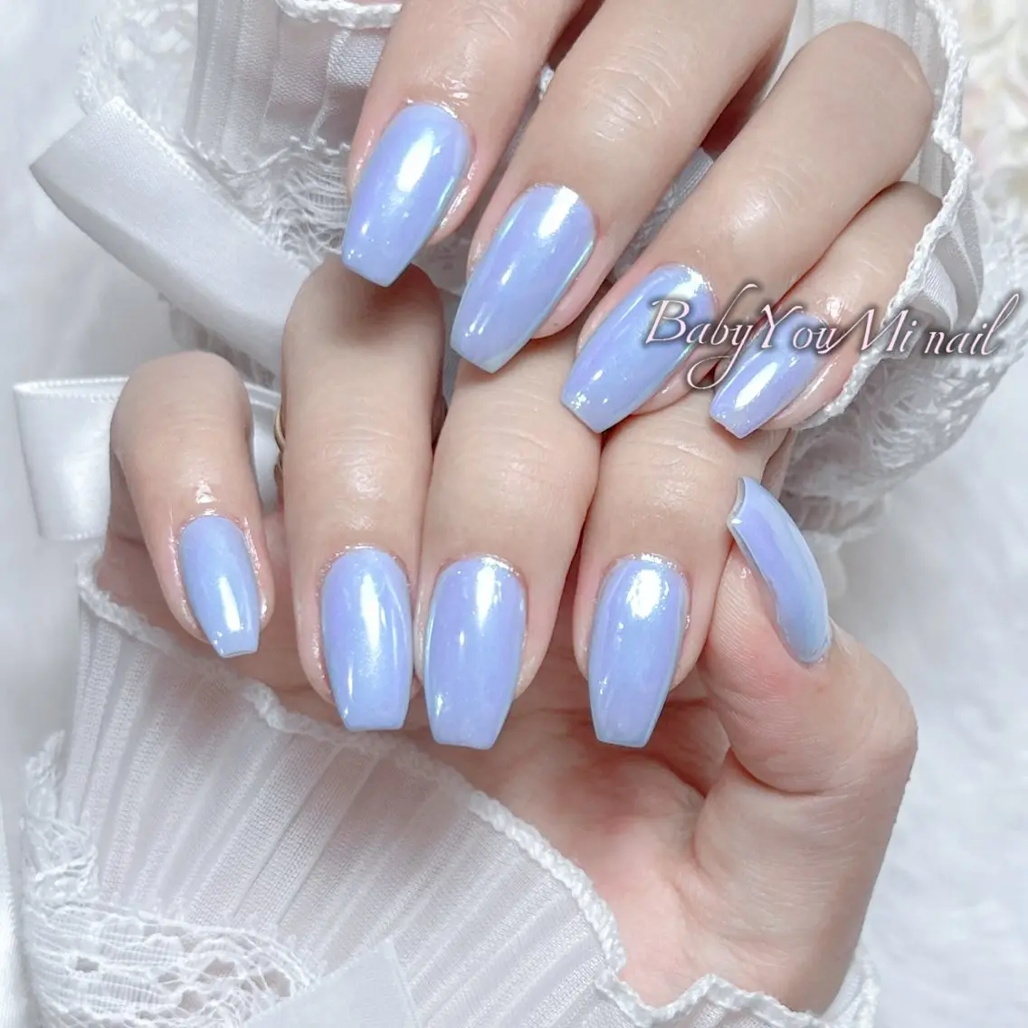 ネイル オーロラネイル チークネイル 成人式 フットネイル フレンチネイル ハンドネイル BabyYouMi nailのネイルデザイン