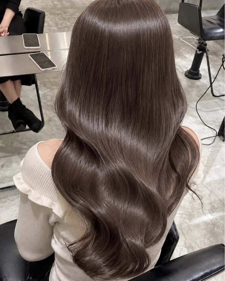 ロング カラー 縮毛矯正 ヘアカラー 縮毛矯正 透明感カラー🪽┊︎ Honoka🎀のヘアスタイル