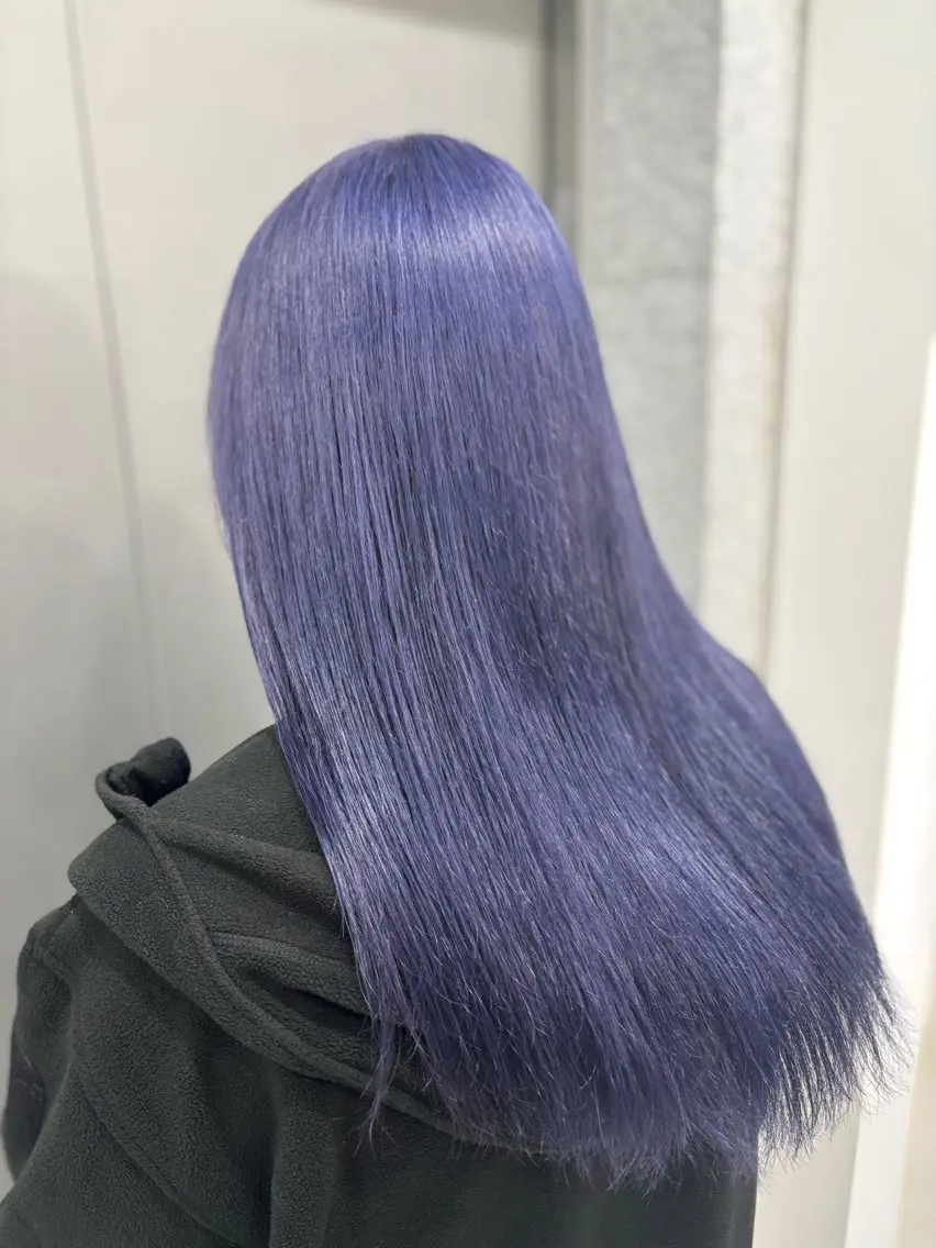 ロング カラー ブリーチ 流行りの透明感カラー ×縮毛矯正🤍ユウのヘアスタイル