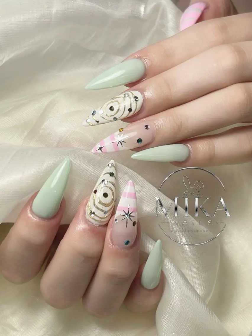 ネイル アートネイル チークネイル ドット フットネイル フレンチネイル ハンドネイル ハンドケア Rina Mika Nailsのネイルデザイン