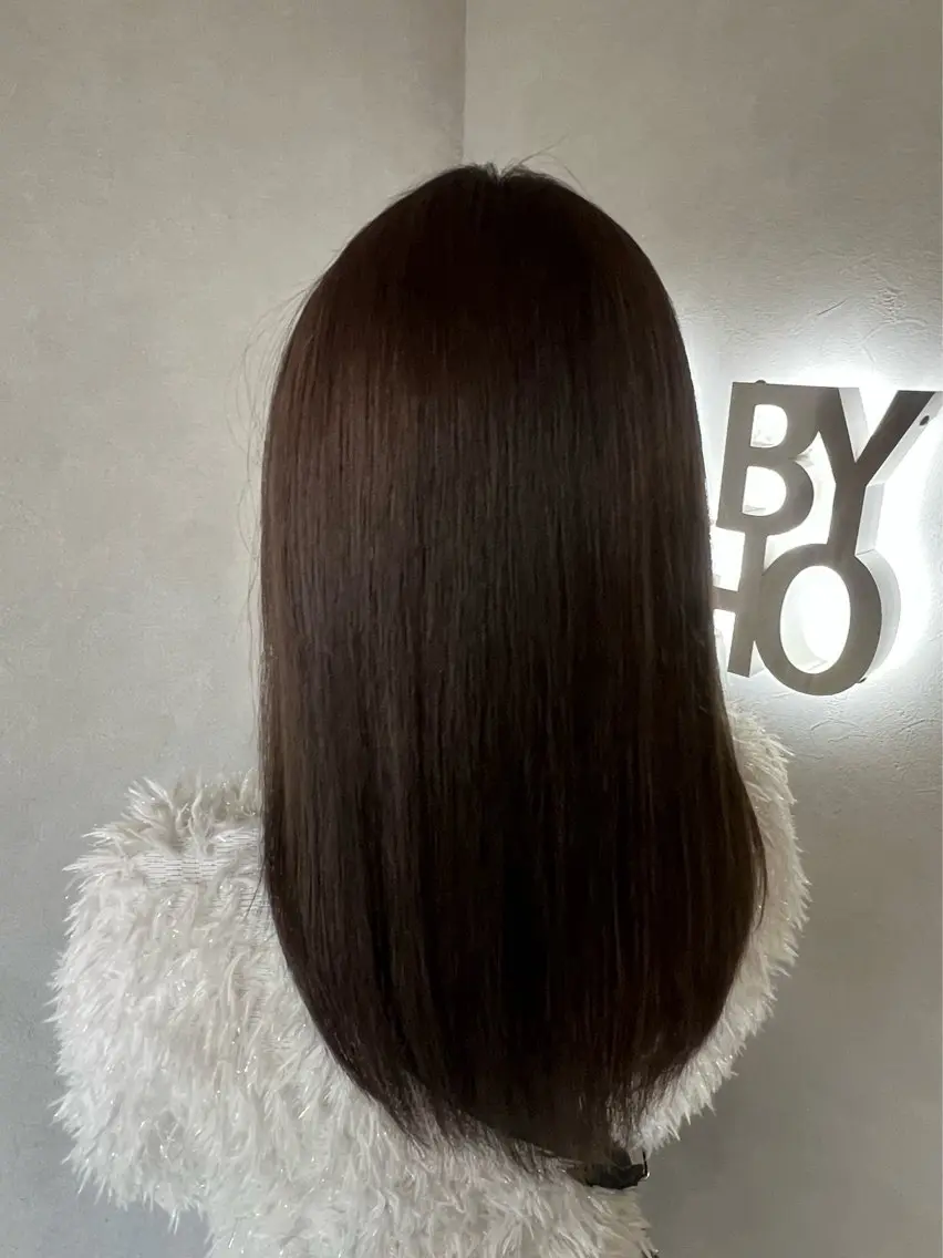 ミディアム カラー 透明感カラー グレージュ ハイトーンカラー A BY WHO たかはしのヘアスタイル