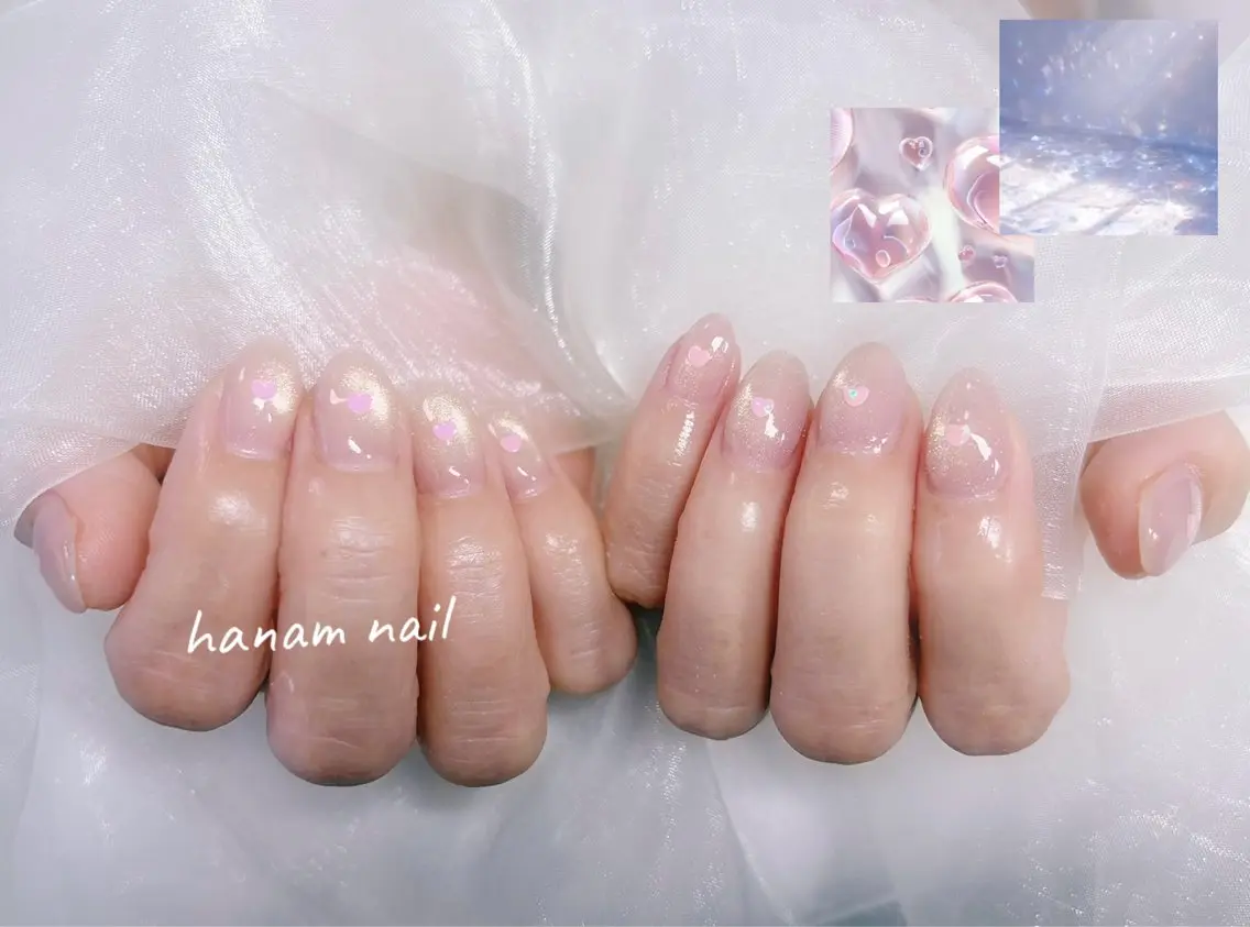ネイル シンプルネイル ハンドネイル hanam nail 🌿🩵ハナムネイルのネイルデザイン