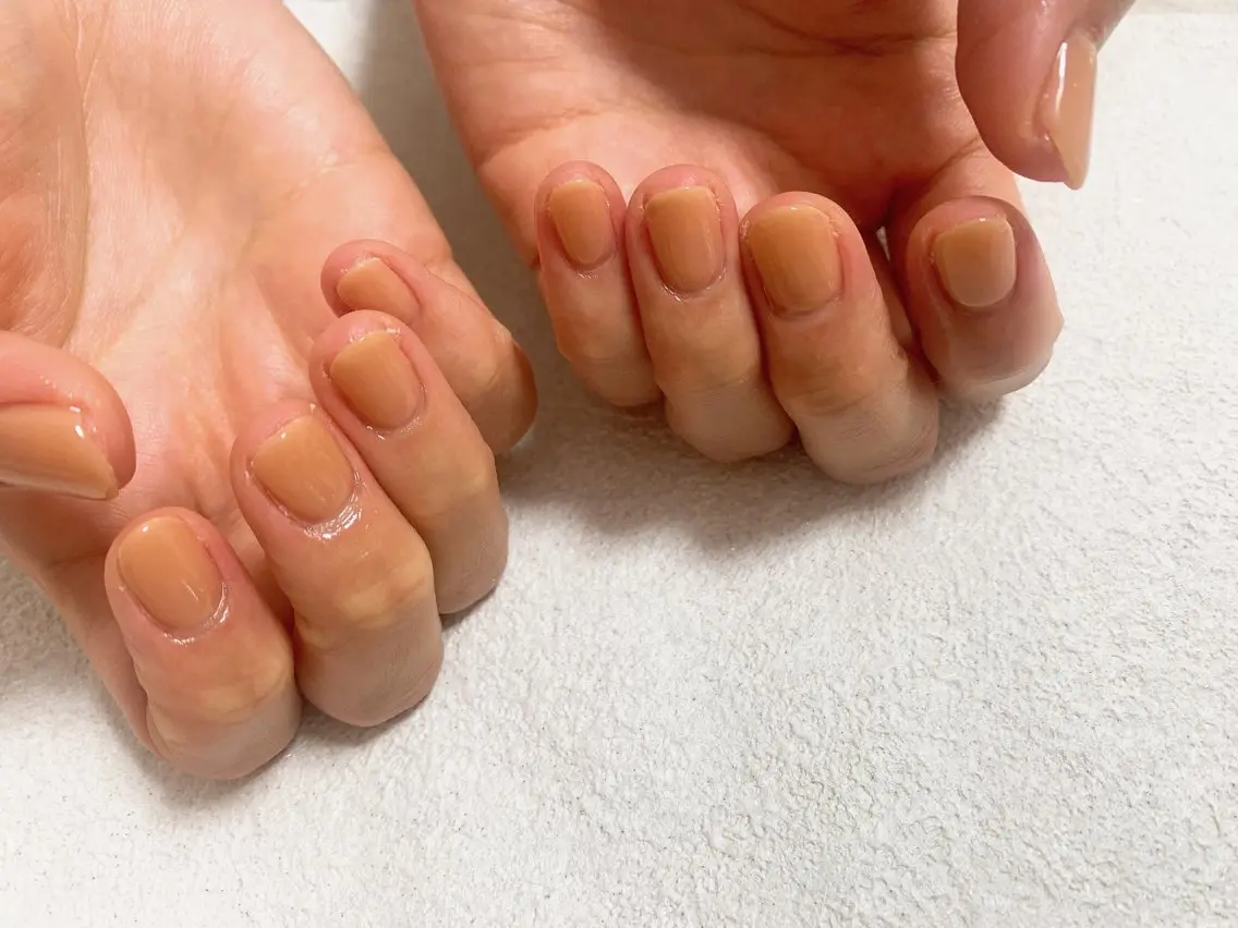 ネイル ジェルネイル 韓国ネイル メンズネイル ワンカラーネイル パラジェル kiki nail たまプラーザのネイルデザイン