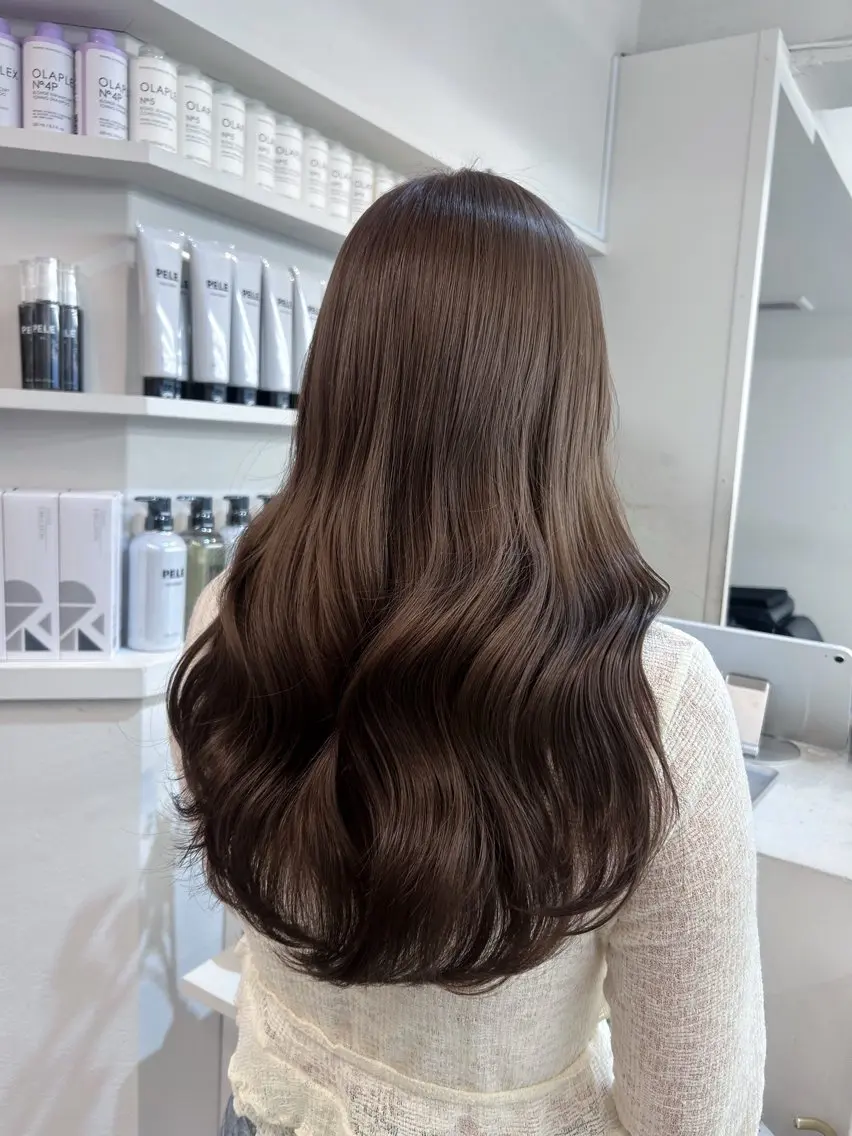 ロング カラー ベージュカラー ブリーチ ブラウンカラー 透明感カラー ダブルカラー カット ヘアカラー トリートメント 💍モテる艶髪 透明感カラー💖のヘアスタイル