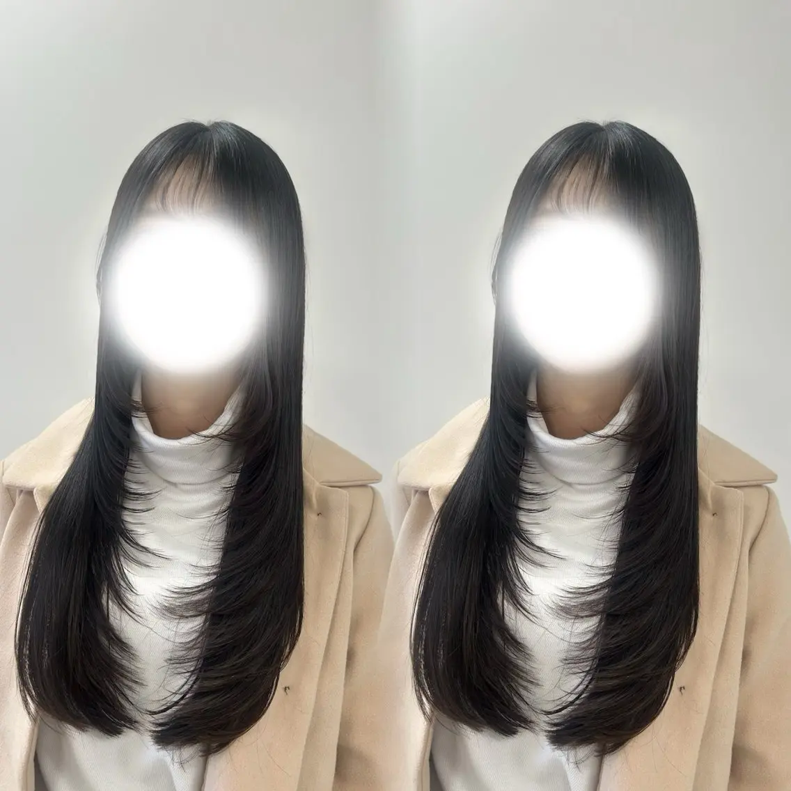 ロング レイヤーカット カット トリートメント ヘアセット ベージュ/つや髪/ レイヤー／ゆいなのヘアスタイル