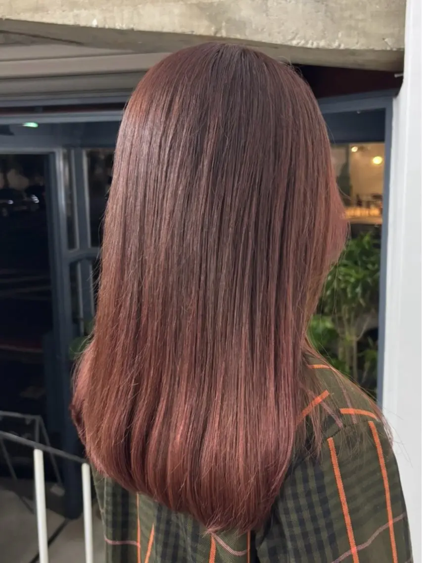 ロング カラー オレンジ ピンクカラー ヘアカラー Haircraft 長岡琉菜のヘアスタイル
