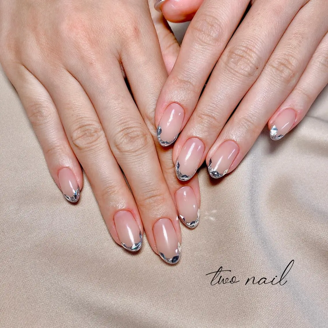 ネイル アートネイル フットネイル ハート ニュアンスネイル ホワイト two nailのネイルデザイン