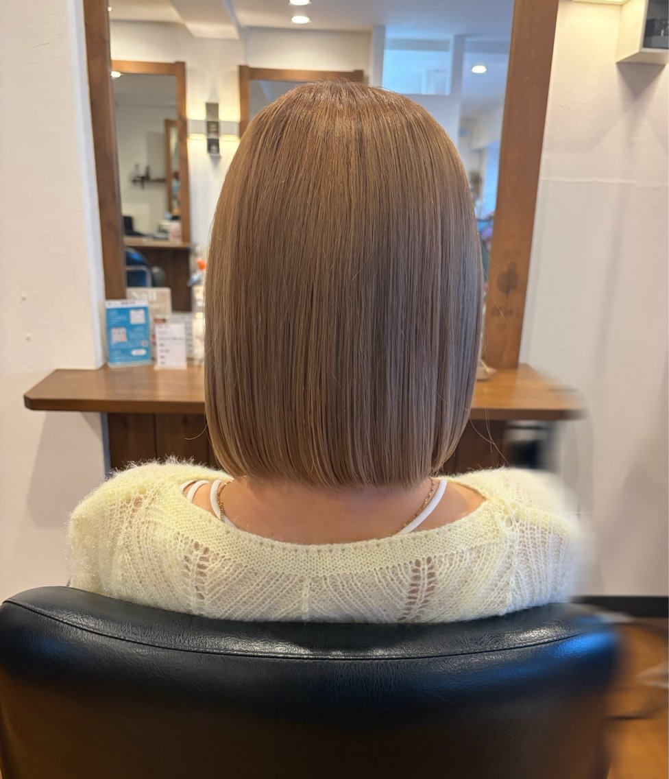 ミディアム カラー 黒髪 ブリーチ カット ヘアカラー トリートメント カラー/美髪縮毛矯正 💞/mao⟡のヘアスタイル
