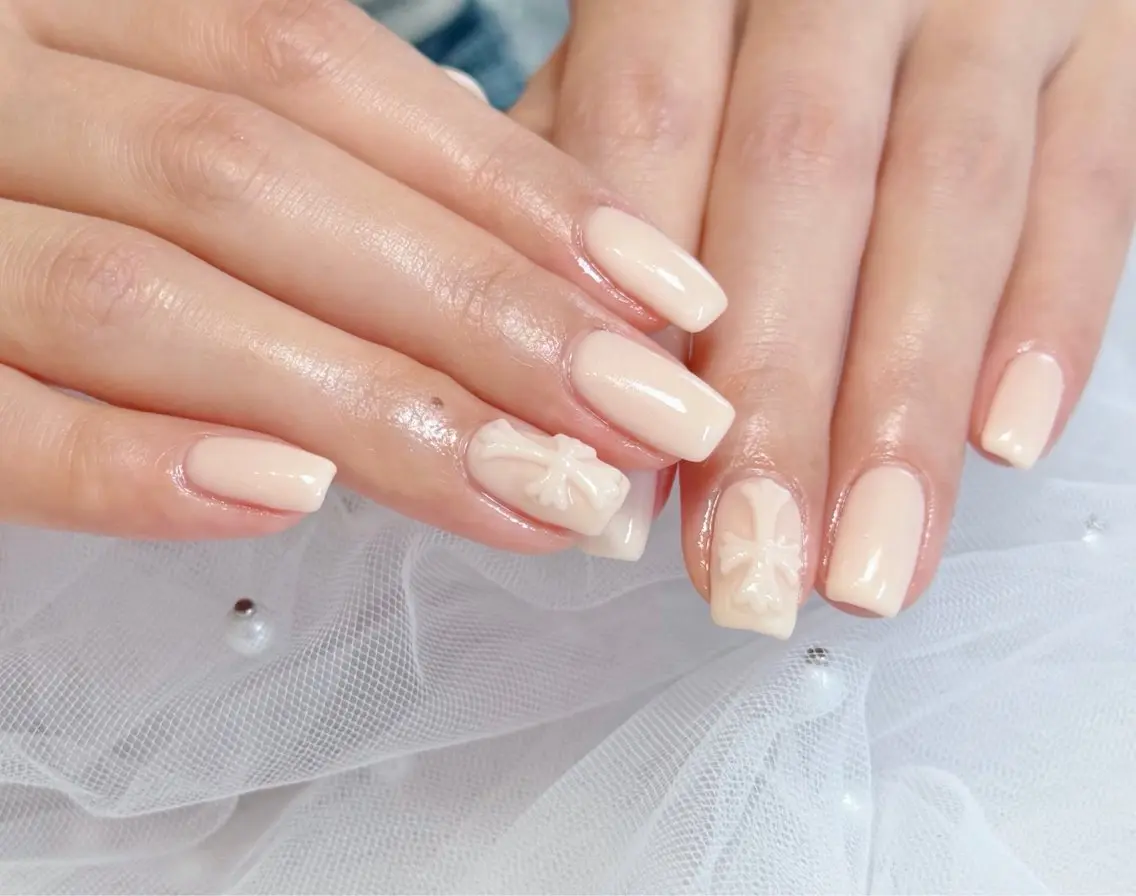 ネイル クリアネイル フラッシュネイル フラッシュマグ フレンチネイル マグネットネイル Luana nailのネイルデザイン