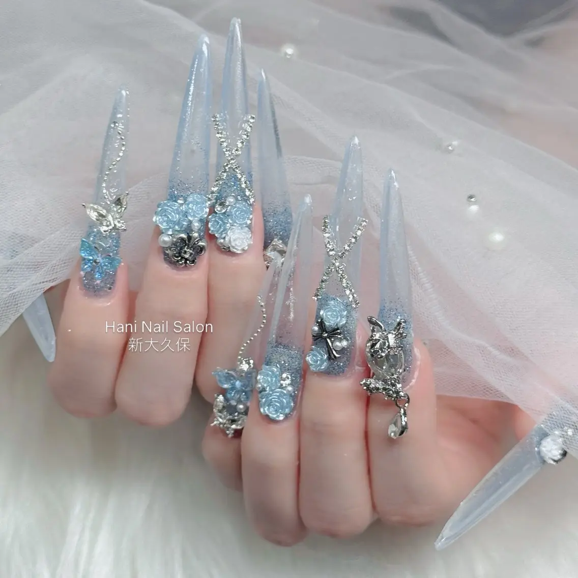 ネイル フットネイル フレンチネイル グラデーション 韓国ネイル ロングネイル ハンドネイル Hani Nail Salonのネイルデザイン