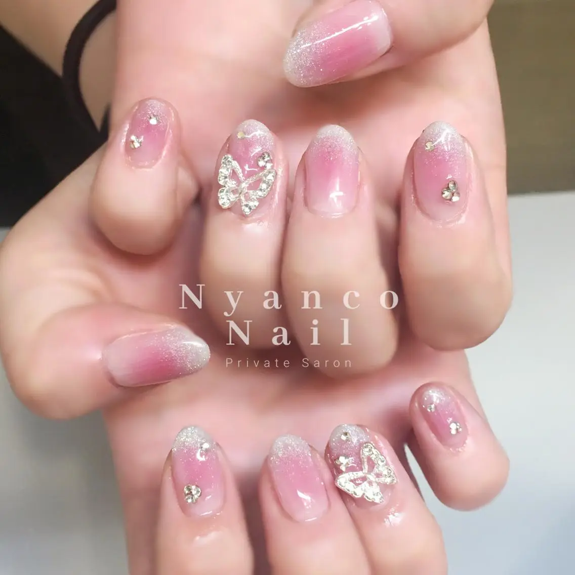 ネイル チークネイル ジェルネイル 氷ネイル・うるうるネイル マグネットネイル 夏ネイル Nyanco Nailのネイルデザイン