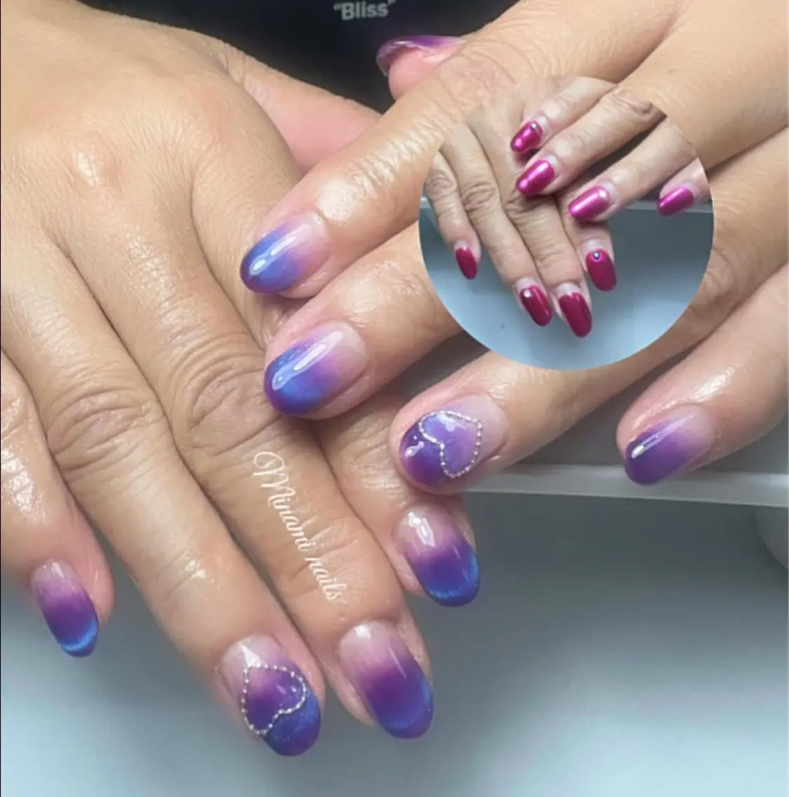 ネイル アートネイル オーロラネイル ガーリー キラキラネイル 韓国ネイル ハンドネイル Minami Nailsのネイルデザイン
