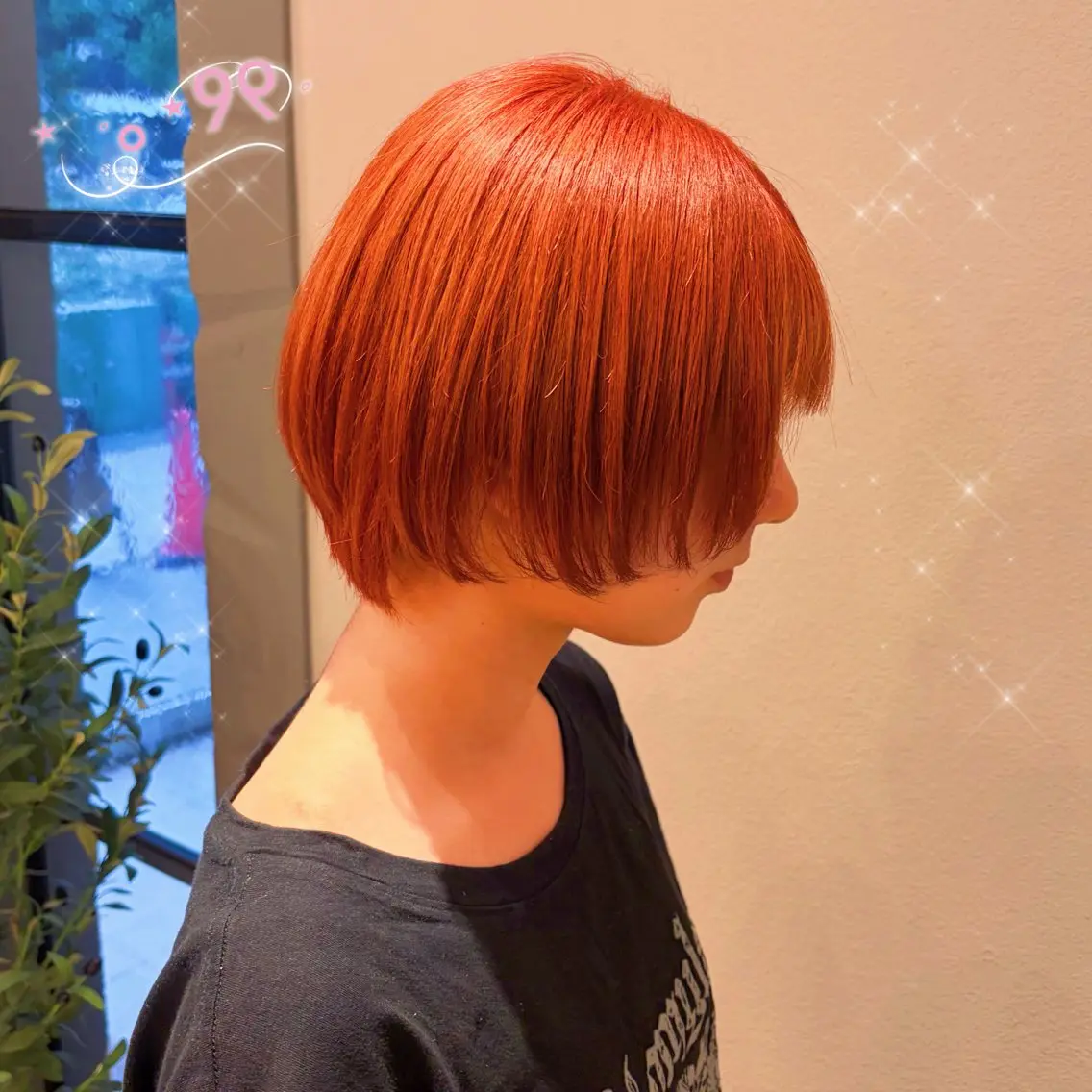 ショート カラー オレンジ カット ヘアカラー ガーリー/チョコ /ヘアメ/あつはのヘアスタイル