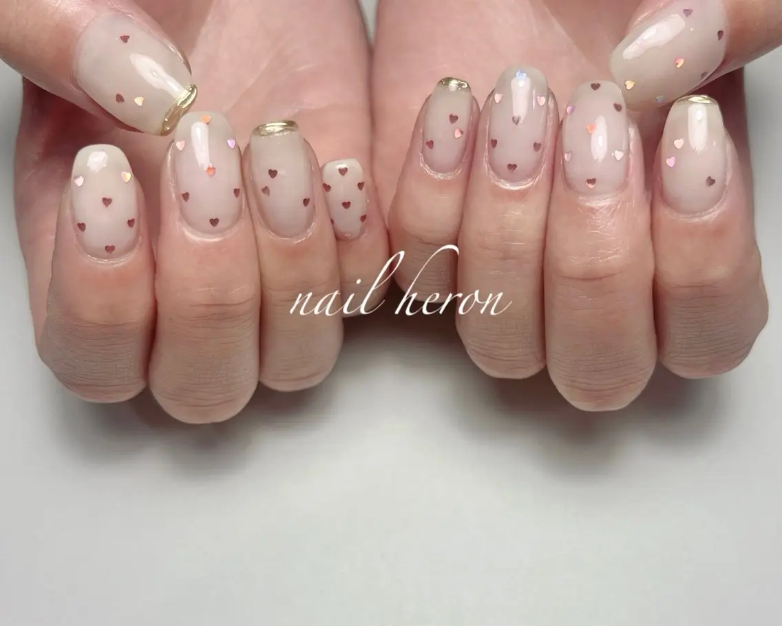 ネイル ハート ホログラムネイル ハンドネイル saki_ nail heronのネイルデザイン