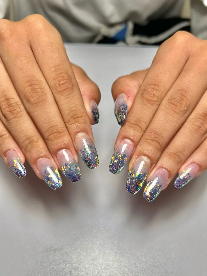 ネイル 長さ出し ラメ(グリッター) ラメグラデーション nail salon Cuoréのネイルデザイン