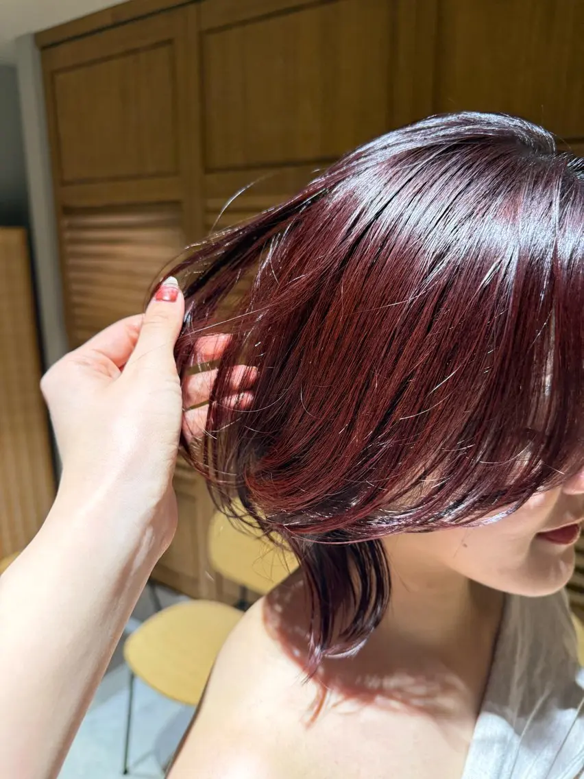 ショート カラー ヘアカラー 酸性ストレート/ ちさとのヘアスタイル