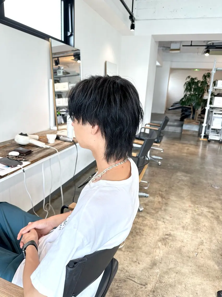 メンズ センターパート メンズウルフカット ウルフカット カット ヘアカラー トリートメント 骨格補正施術/メンズ 専門美容師/YUYAのヘアスタイル
