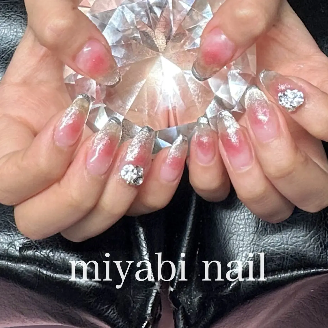 ネイル チークネイル フレンチネイル ジェルネイル グラデーション マグネットネイル ハンドネイル miyabi nail 桂川駅近くのネイルデザイン