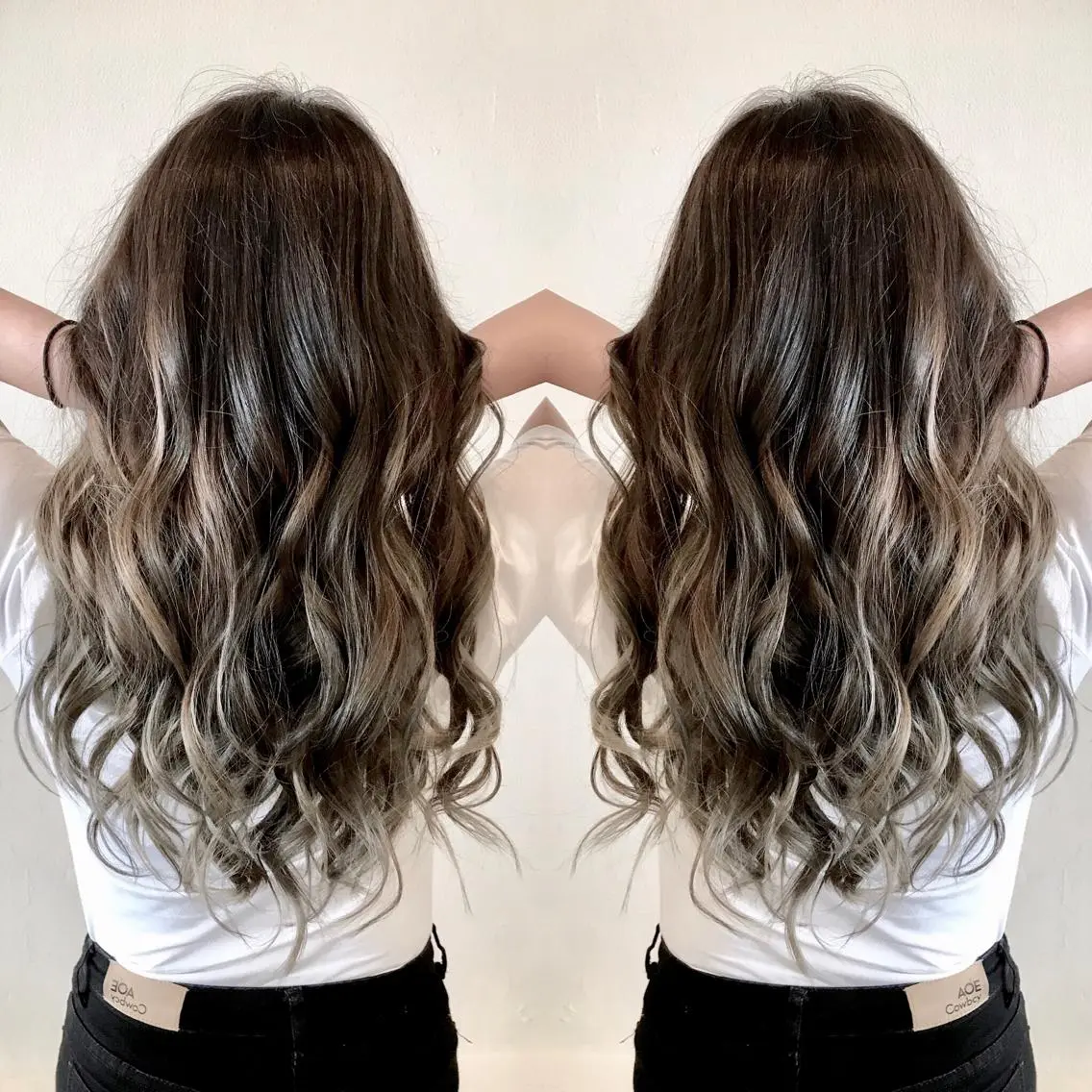 セミロング カラー バレイヤージュ グラデーションカラー ハイライトカラー ハイライト レイヤーカット VERDA KENのヘアスタイル